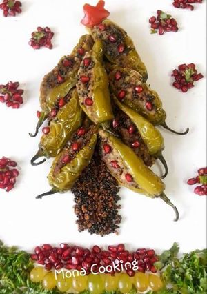 A picture of Stuffed green chilli(Christmas tree).