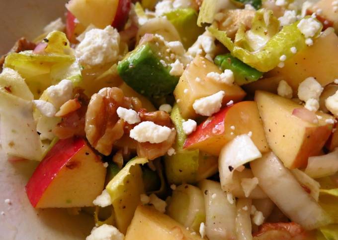Simple Way to Make Any-night-of-the-week Endive, Apple, Avocado &amp; Walnut Salad With Feta