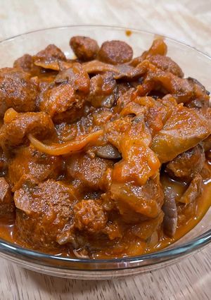 Pikáns szójapörkölt recept fotója