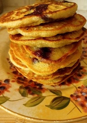 A picture of Eggless Blueberry mini pancakes.