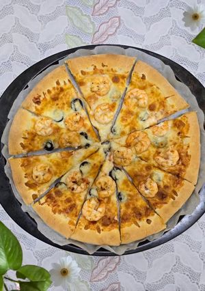 صورة لوصفة بيتزا الروبيان