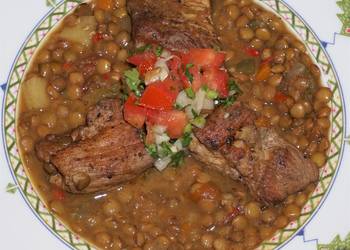 The New Way Make Recipe Cajun pork and lentils Yummy