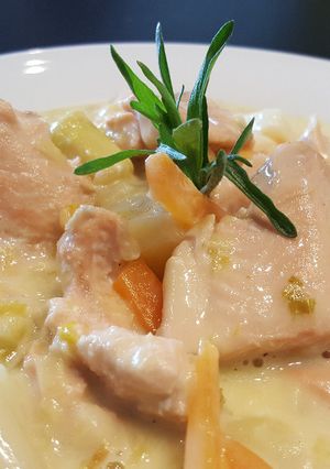 Une photo de Blanquette de saumon aux asperges