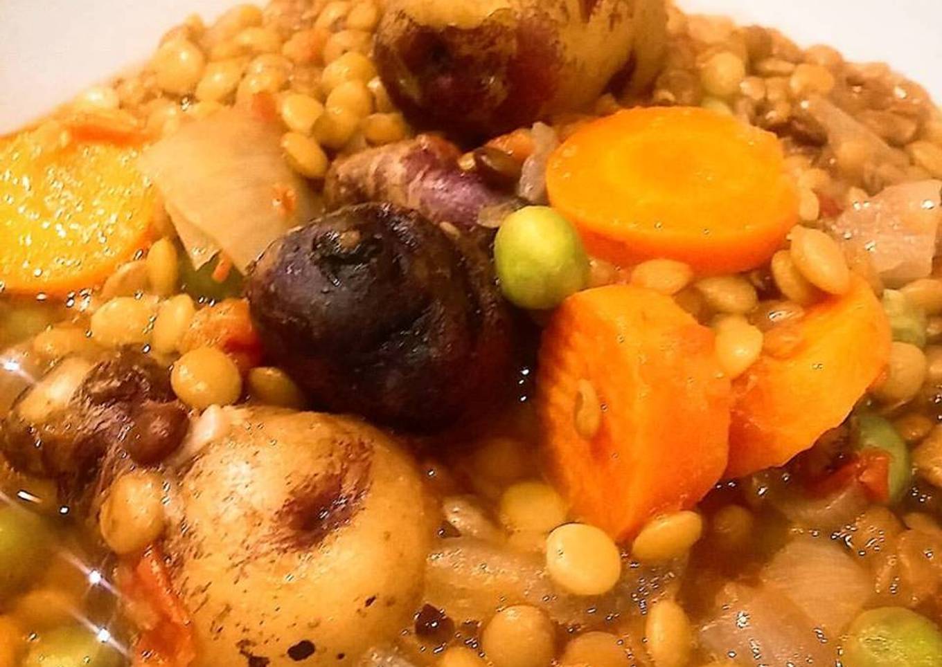 Guisito de lentejas vegetariano