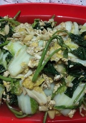 Foto resep Tumis Daun Ubi Jalar Sawi Putih