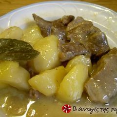 A picture of One pot lemony lamb with potatoes.
