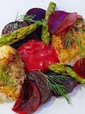 Cod and beetroots