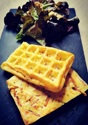 Une photo de Gauffres salées jambon emmental