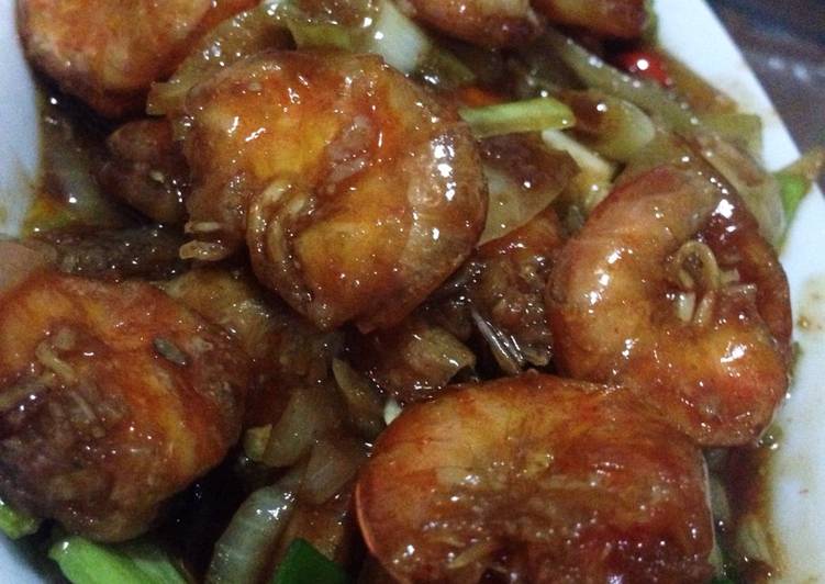 Resep Udang Goreng Saus Tiram, Enak Banget