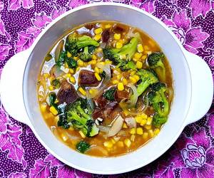 Cara Cepat Lidah sapi jagung manis dan brokoli saus tiram Enak Sempurna