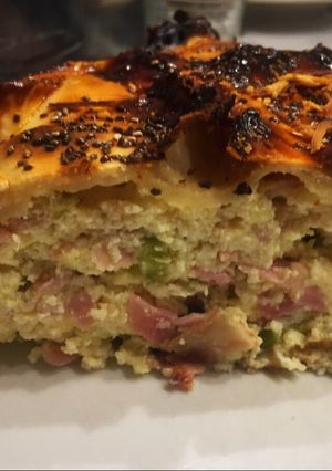 Una foto de Tarta de ricota jamón y panceta