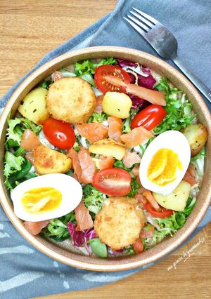 Une photo de Salade de chèvre pané