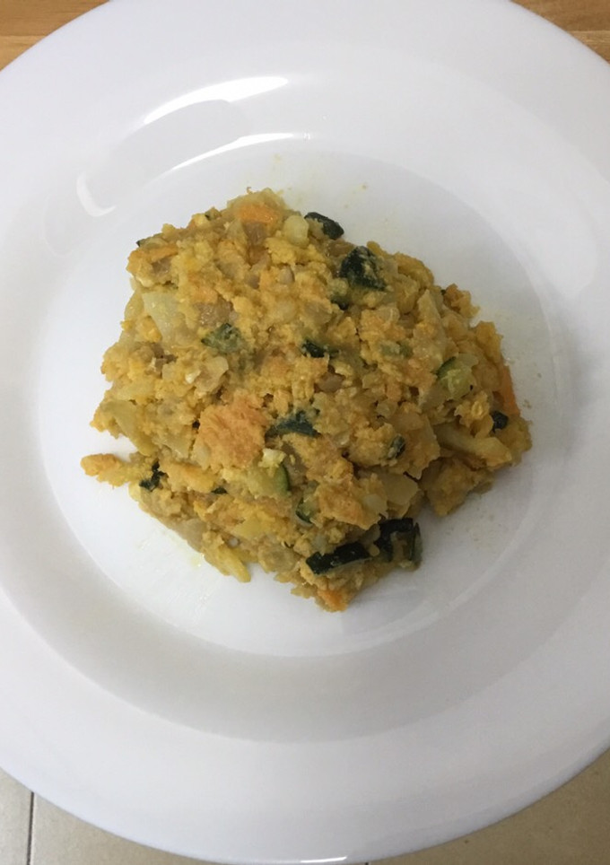 Una foto de Revuelto de verduras con boniato
