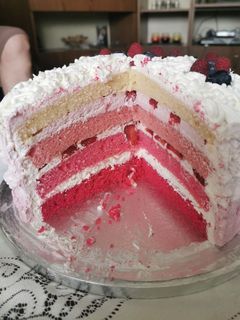 Rózsaszín ombre torta recept fotója