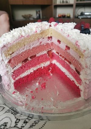 Rózsaszín ombre torta recept fotója