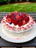 Tarta de fresa con frosting de queso!