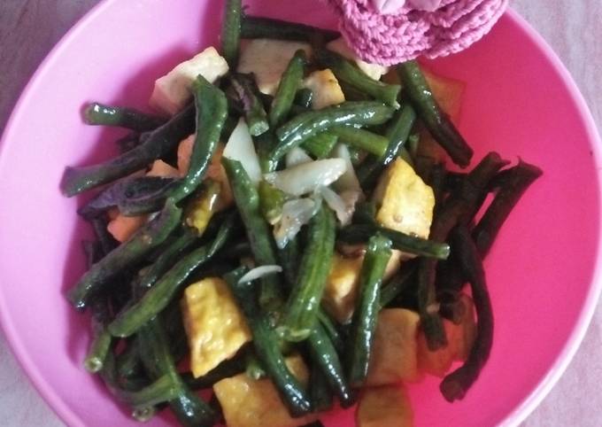 Resep Oseng kacang panjang tahu hemat sehat Anti Gagal