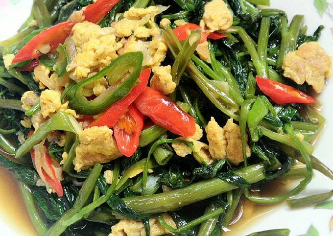 Resep: Cah tekung (telur kangkung)sederhana Gampang