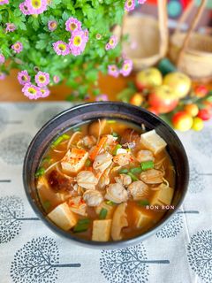 Hình của món Canh Kim Chi Nghêu.