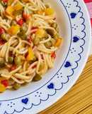 Spaghetti con vegetales multicolor 🌈 "one pot pasta" 🍝