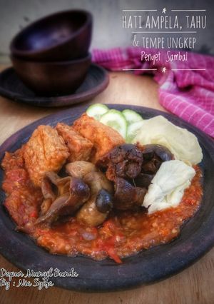 Foto resep Hati Ampela, Tahu & Tempe Ungkep Penyet Sambal