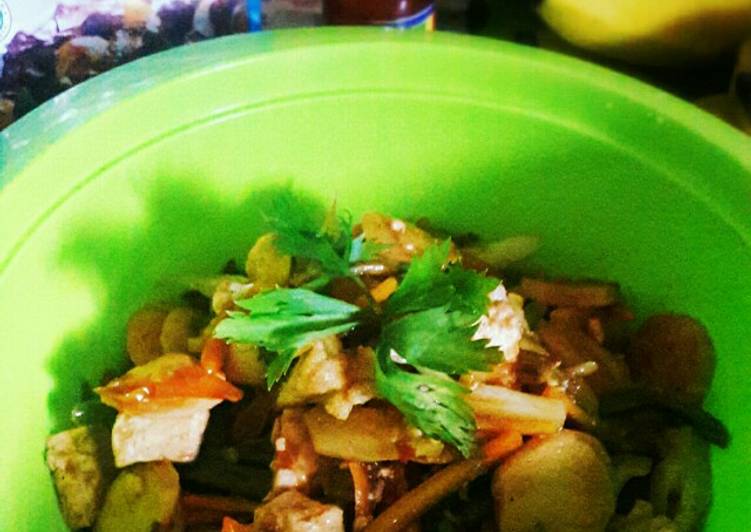 Resep Tumis bakso ikan saos baberque Lezat