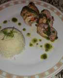 Suprema de muslo relleno al pesto