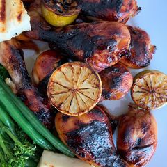 A picture of Tequila, lime and honey sticky chicken.