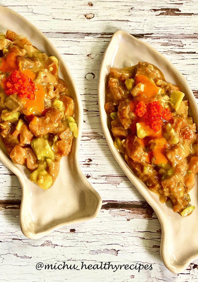Una foto de Tartar de salmón