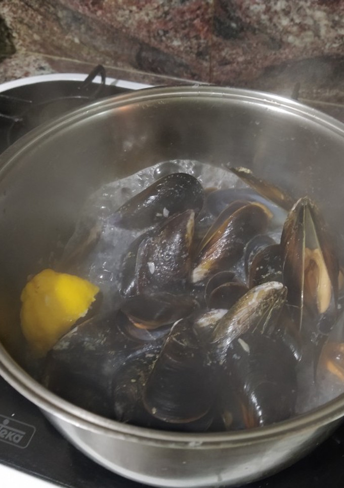 Una foto de Mejillones al vapor