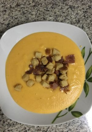 Una foto de Puré de patata, zanahoria y cebolla