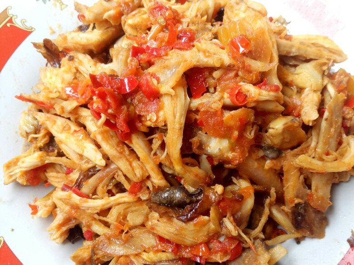 Langkah Mudah untuk Membuat Ayam Suwir bumbu merah pedas manis yang Lezat