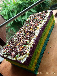 Foto resep Rainbow cake kukus 1 telur