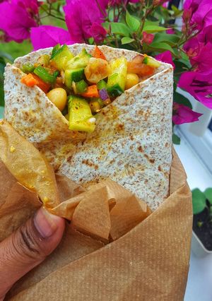 A picture of Veggie Chickpea Wrap.