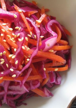 A picture of Red Cabbage & Carrot ‘Namasu’.