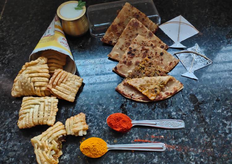 Easiest Way to Prepare Perfect Left over undhiyu stuffed paratha and undhiyu pockets