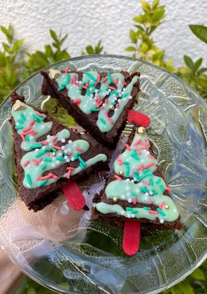 Una foto de Brownies navideños