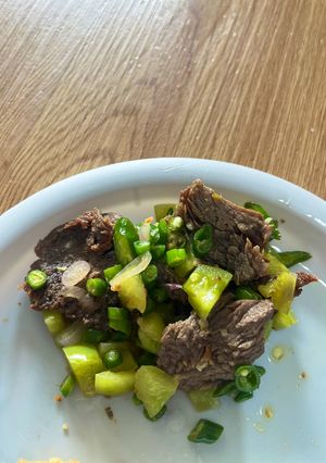 Foto resep Dendeng batokok sambal hijau segar