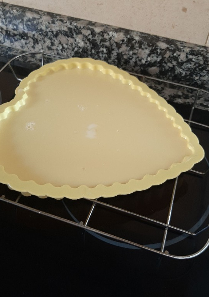 Una foto de Flan de chocolate Blanco