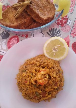 Una foto de Risotto de gambones 🦐 con especies