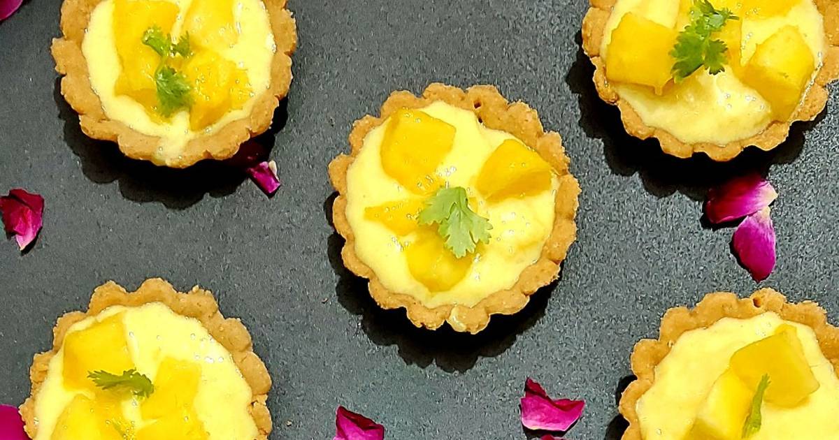 Whole Wheat Tart With Mango Custard Filling Recipe by Renu Pushpendra
