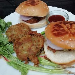 A picture of Oats Tikki burger.