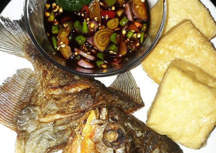 Resep Tahu + Ikan Bawal Sambal Kecap yang Enak