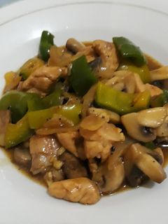 Foto resep Chicken black pepper with mushrooms