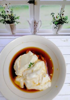 Foto resep Bubur sumsum sutera saus gula merah