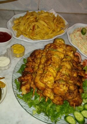 صورة لوصفة شيش طاووق بالخضار 😋