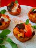 Baked Pumpkin Katori Chaat with Sweet potato and Beetroot
