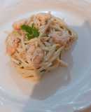Spaghetti con camarones