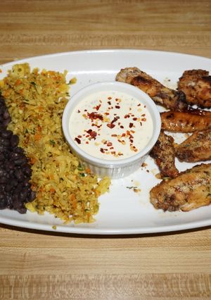 A picture of Yellow cauliflower rice.