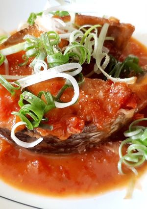 Hình của món Cá đối sốt cà.